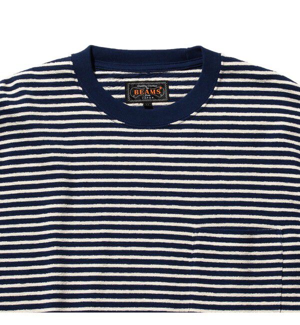 BEAMS PLUS「インレイ ストライプ ポケット Tシャツ」|Tシャツ・カットソー|