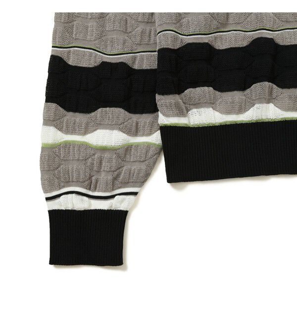 BEAMS「12ゲージ ジャカード マルチボーダーニット【ワイドフィット】」|ニット・セーター|