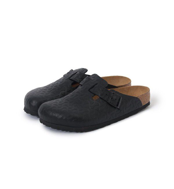 BEAMS「【別注】BIRKENSTOCK / BOSTON &ldquo;BONE PATTERN&rdquo; Smooth BLACK」|サンダル|