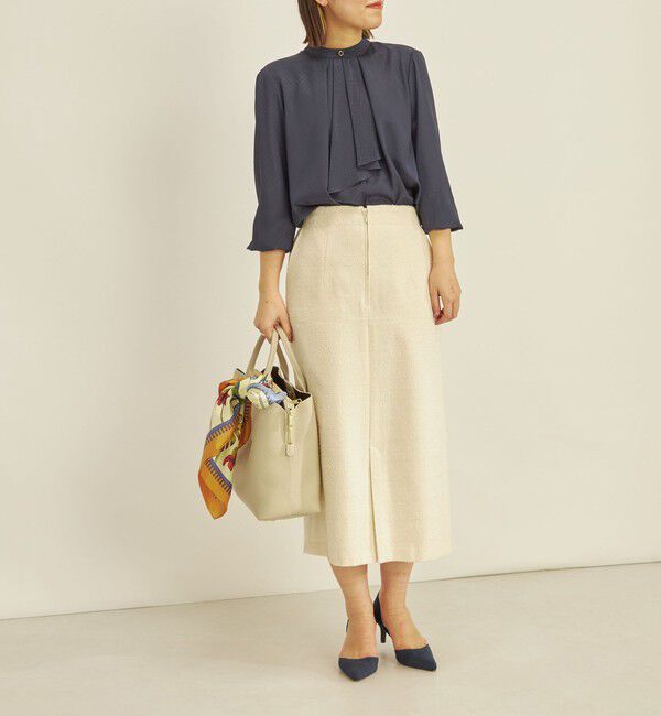 SHIPS for women「〈手洗い可能〉フロント ジップ ツイード タイト スカート」|スカート|