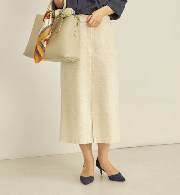 SHIPS for women「〈手洗い可能〉フロント ジップ ツイード タイト スカート」|スカート|