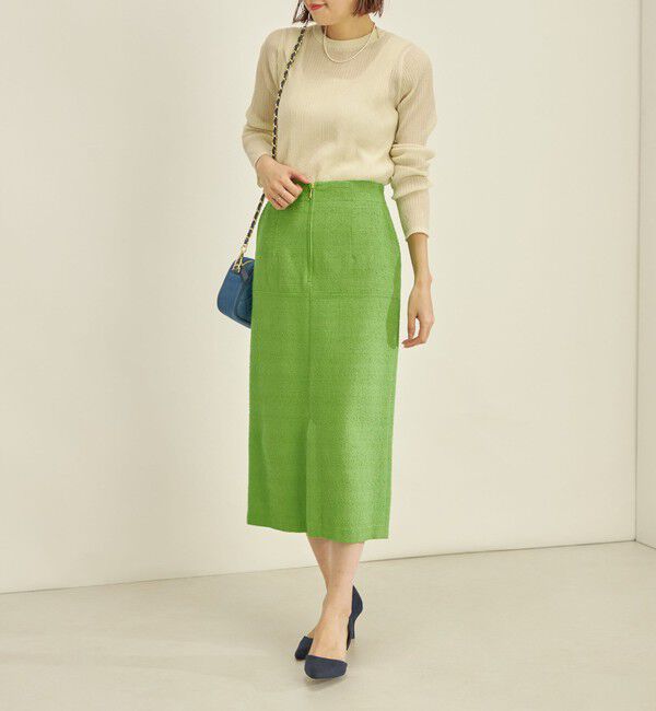 SHIPS for women「〈手洗い可能〉フロント ジップ ツイード タイト スカート」|スカート|