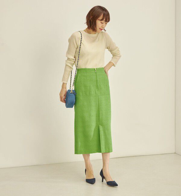 SHIPS for women「〈手洗い可能〉フロント ジップ ツイード タイト スカート」|スカート|