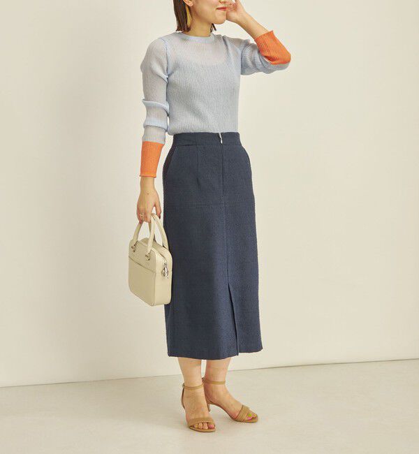 SHIPS for women「〈手洗い可能〉フロント ジップ ツイード タイト スカート」|スカート|