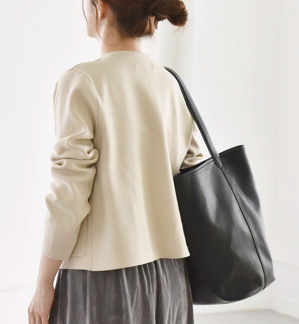 quaranciel「quaranciel:〈手洗い可能〉ノーカラー クラシカル ジャケット カーディガン」|カーディガン|