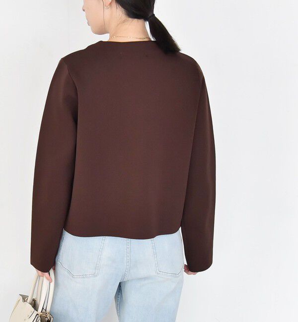 quaranciel「quaranciel:〈手洗い可能〉ノーカラー クラシカル ジャケット カーディガン」|カーディガン|