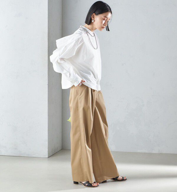 SHIPS for women「〈手洗い可能〉近江晒 タイプライター ラッフル ブラウス 24SS ◇」|シャツ・ブラウス|