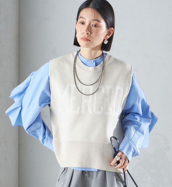 SHIPS for women「〈手洗い可能〉近江晒 タイプライター ラッフル ブラウス 24SS ◇」|シャツ・ブラウス|