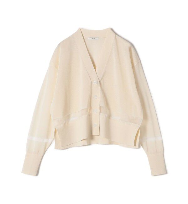 SHIPS for women「〈手洗い可能〉シアー ライン Vネック カーディガン」|カーディガン|