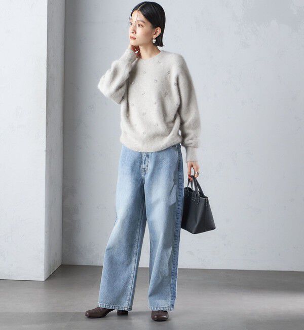 SHIPS for women「〈手洗い可能〉ビジュー FOX クルーネック プルオーバー」|ニット・セーター|