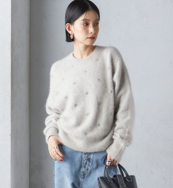 SHIPS for women「〈手洗い可能〉ビジュー FOX クルーネック プルオーバー」|ニット・セーター|