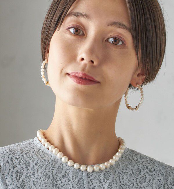 SHIPS for women「ゴールドポイント 淡水パール フープ ピアス」|ピアス|