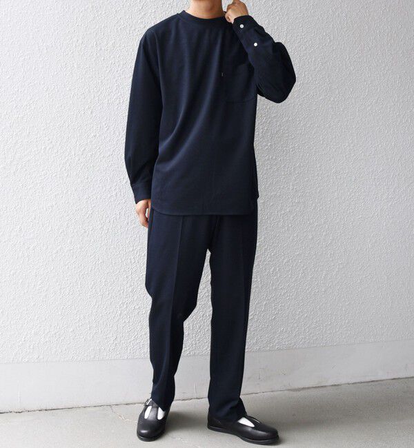 SHIPS any「SHIPS any: 360&deg; THE CIRCLE STRETCH ジャガード ジャージー ポケット Tシャツ(ロンT/セットアップ対応)◇」|Tシャツ・カットソー|