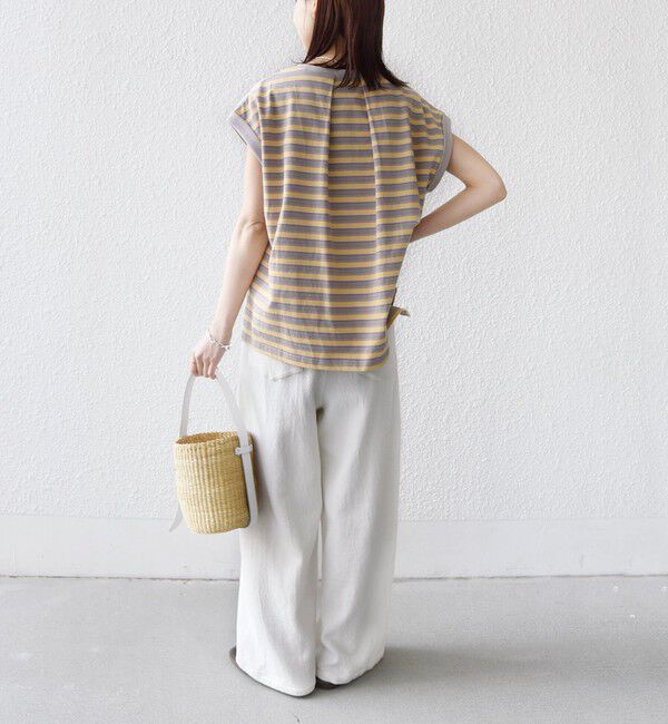 SHIPS for women「《予約》【WEB限定】マルチ ボーダー フレンチスリーブ プルオーバー」|Tシャツ・カットソー|