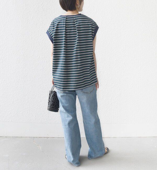 SHIPS for women「《予約》【WEB限定】マルチ ボーダー フレンチスリーブ プルオーバー」|Tシャツ・カットソー|