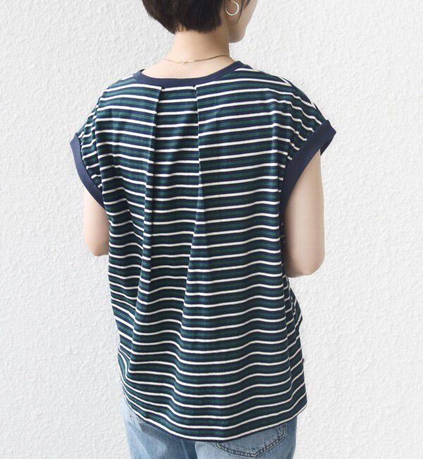 SHIPS for women「《予約》【WEB限定】マルチ ボーダー フレンチスリーブ プルオーバー」|Tシャツ・カットソー|