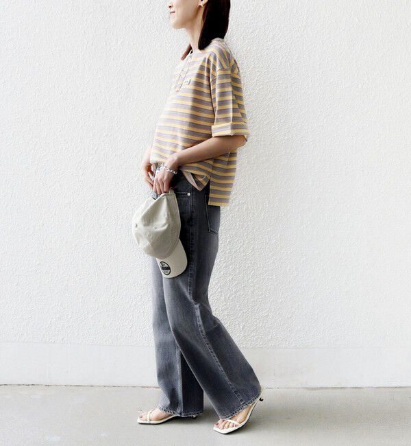 SHIPS for women「【WEB限定】マルチ ボーダー 5分袖 TEE」|Tシャツ・カットソー|