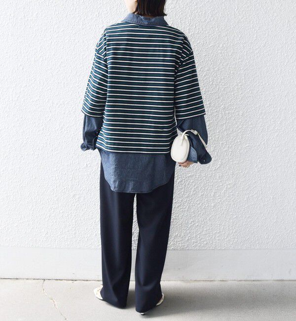 SHIPS for women「【WEB限定】マルチ ボーダー 5分袖 TEE」|Tシャツ・カットソー|