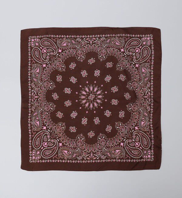 SHIPS「MARCEL LASSANCE: SILK PRINT BANDANA INDIA」|バンダナ・スカーフ|ブラウン