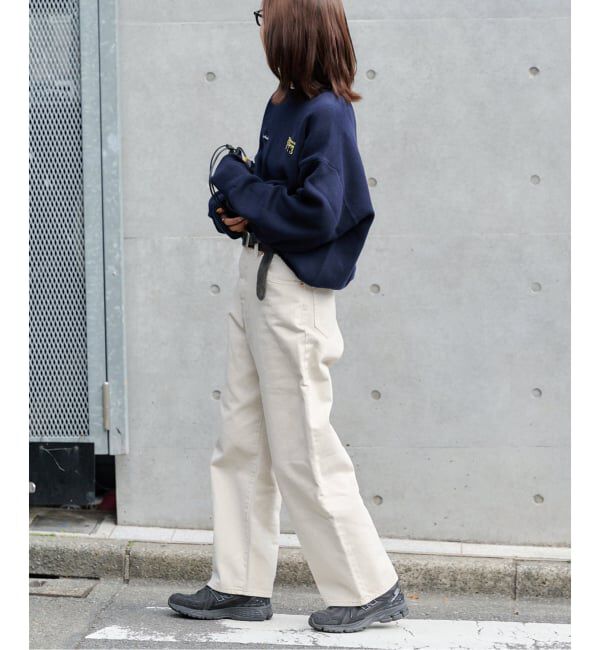 OUTDOOR PRODUCTS Usual Things「追加2 ロゴ刺繍スウェットライククルーネックニットプルオーバー」|ニット・セーター|