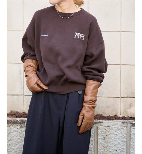 OUTDOOR PRODUCTS Usual Things「追加2 ロゴ刺繍スウェットライククルーネックニットプルオーバー」|ニット・セーター|