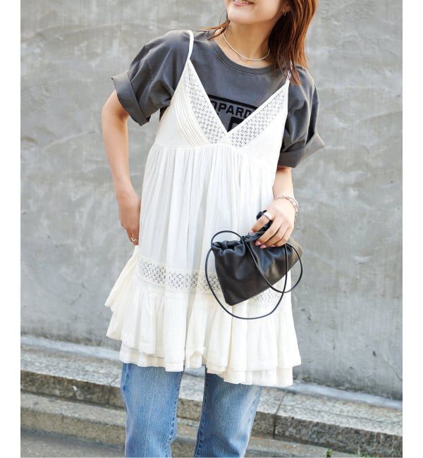 OUTDOOR PRODUCTS Usual Things「≪予約 追加≫コットンレーストリムキャミソール」|キャミソール|