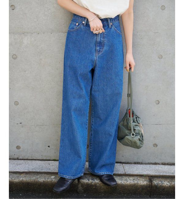 OUTDOOR PRODUCTS Usual Things「≪予約 追加≫ULTサマーデニムハイライズルーズ5PKT BLUE/NAVY」|デニム|