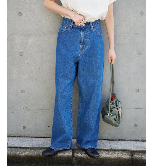 OUTDOOR PRODUCTS Usual Things「≪予約 追加≫ULTサマーデニムハイライズルーズ5PKT BLUE/NAVY」|デニム|