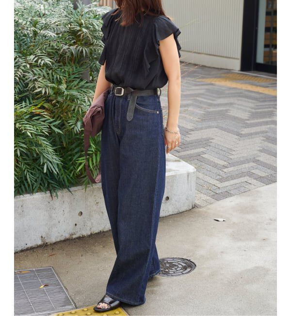 OUTDOOR PRODUCTS Usual Things「≪予約 追加≫ULTサマーデニムハイライズルーズ5PKT BLUE/NAVY」|デニム|