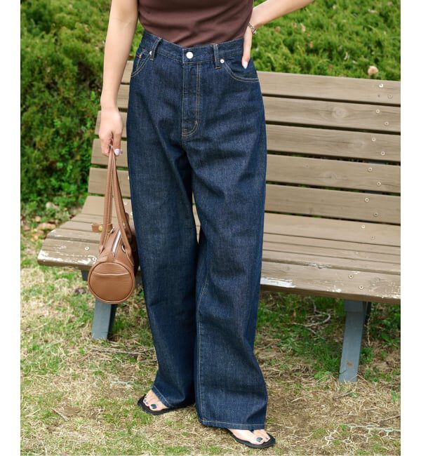 OUTDOOR PRODUCTS Usual Things「≪予約 追加≫ULTサマーデニムハイライズルーズ5PKT BLUE/NAVY」|デニム|