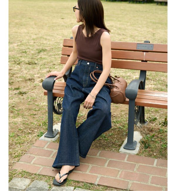 OUTDOOR PRODUCTS Usual Things「≪予約 追加≫ULTサマーデニムハイライズルーズ5PKT BLUE/NAVY」|デニム|