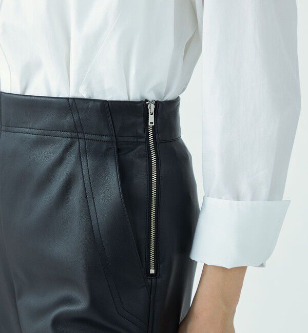 MACPHEE「レザーライク ワイドフレアパンツ」|その他|