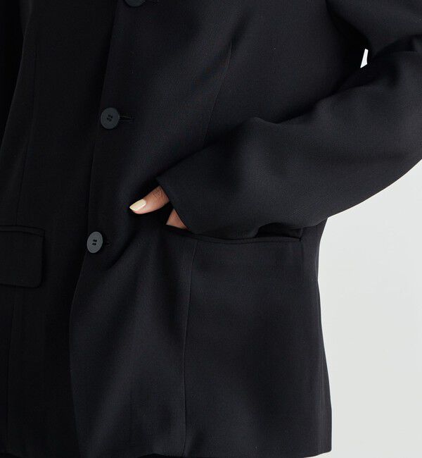 Edition「バックサテンジョーゼット ノーカラージャケット」|ノーカラージャケット|