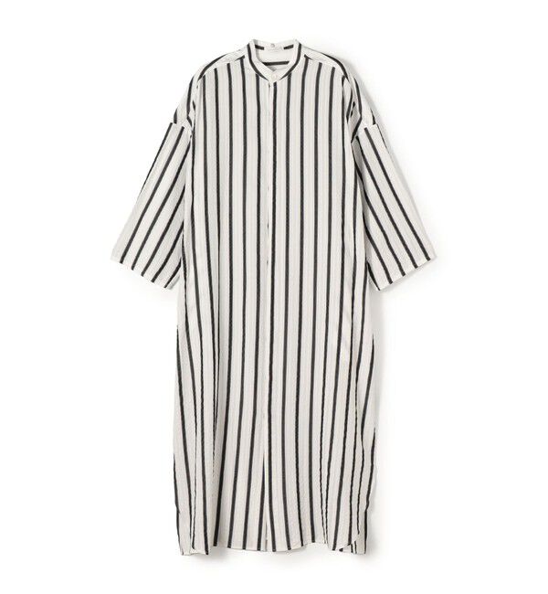 GALERIE VIE「ソフトストライプ スタンドカラーシャツワンピース」|ワンピース|18 ブラック系