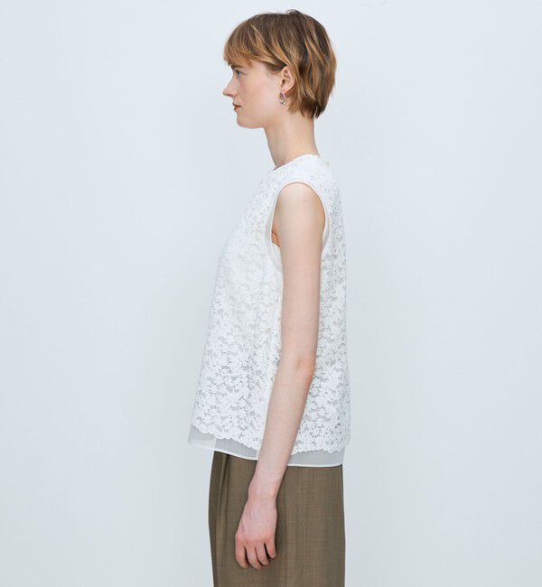 TOMORROWLAND collection「リーフフラワー レイヤードノースリーブブラウス」|シャツ・ブラウス|