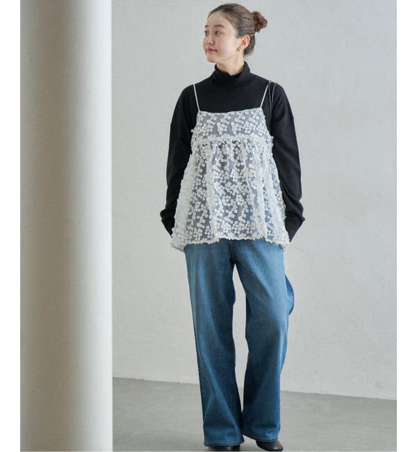 IENA「《WEB限定/追加2》フラワーエンブロイダリー キャミソール」|キャミソール|