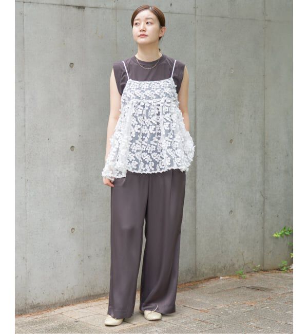 IENA「《WEB限定/追加2》フラワーエンブロイダリー キャミソール」|キャミソール|