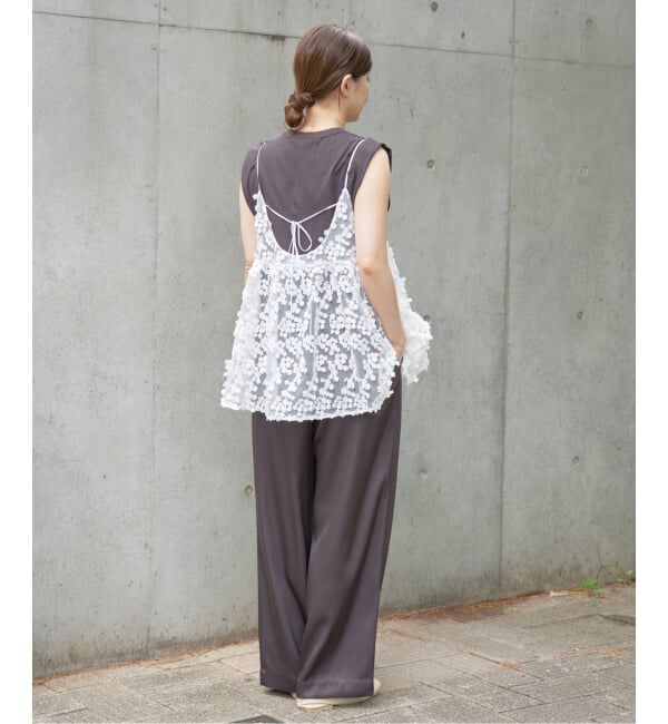 IENA「《WEB限定/追加2》フラワーエンブロイダリー キャミソール」|キャミソール|