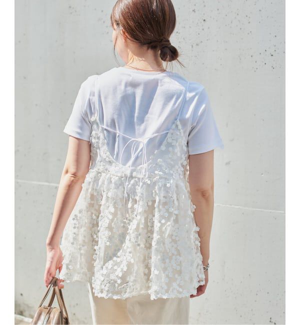 IENA「《WEB限定/追加2》フラワーエンブロイダリー キャミソール」|キャミソール|