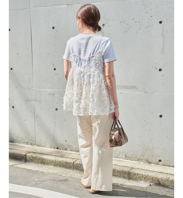 IENA「《WEB限定/追加2》フラワーエンブロイダリー キャミソール」|キャミソール|