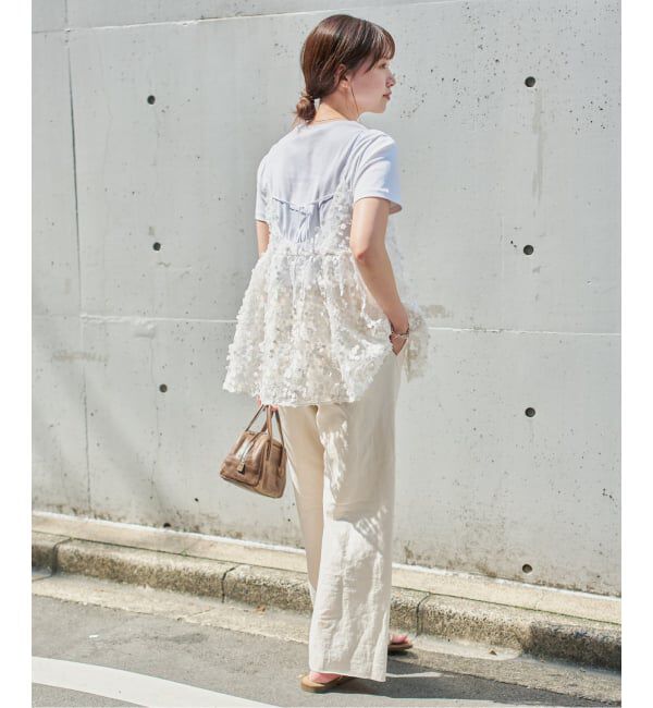 IENA「《WEB限定/追加2》フラワーエンブロイダリー キャミソール」|キャミソール|