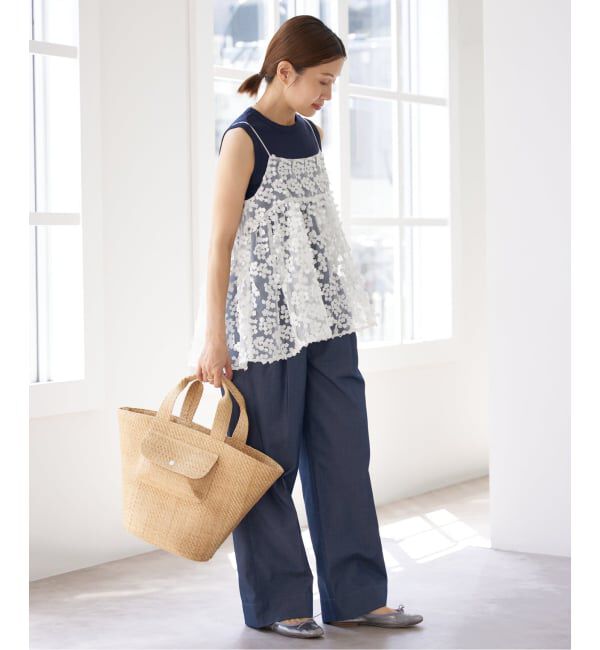 IENA「《WEB限定/追加2》フラワーエンブロイダリー キャミソール」|キャミソール|