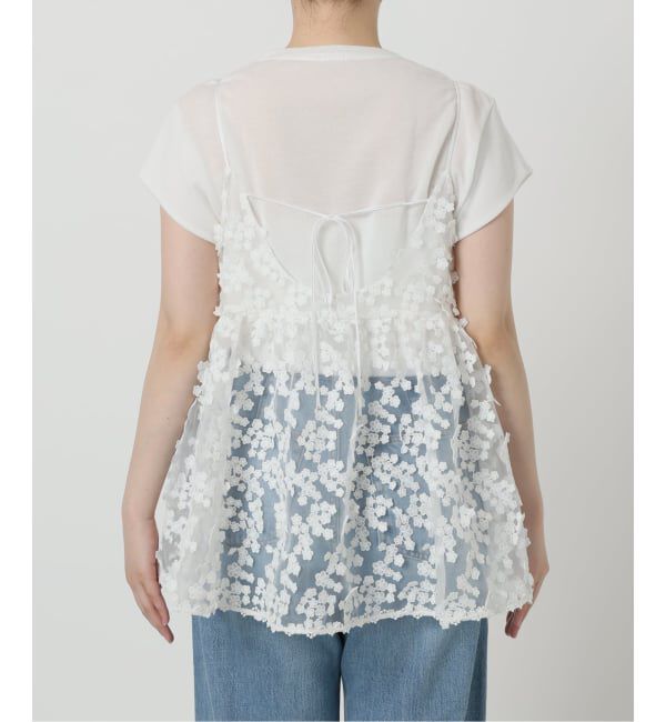 IENA「《WEB限定/追加2》フラワーエンブロイダリー キャミソール」|キャミソール|