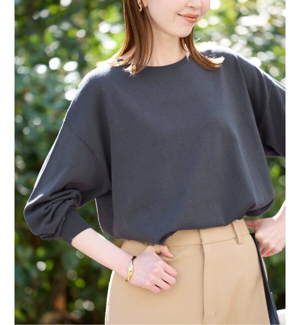 SLOBE IENA「《シリーズあり》コットンキュプラプルオーバー」|ニット・セーター|グレー