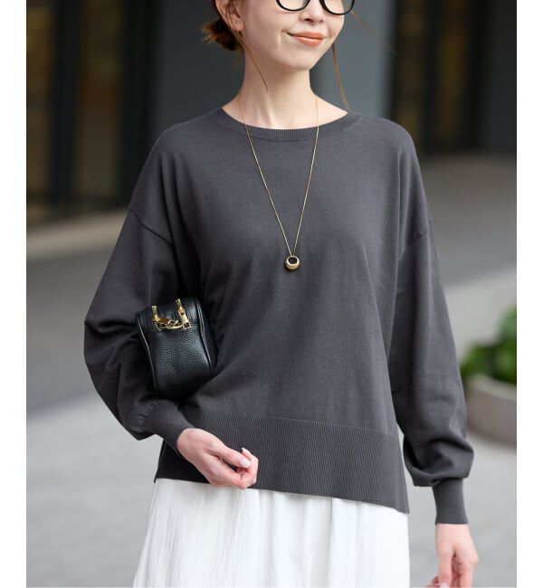 SLOBE IENA「《シリーズあり》コットンキュプラプルオーバー」|ニット・セーター|