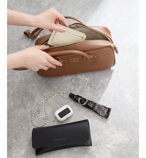 IENA「《WEB限定》YOUNG&OLSEN EMBOSSED LEATHER STUDENT S バッグ YO2601-GD005」|ボストンバッグ|