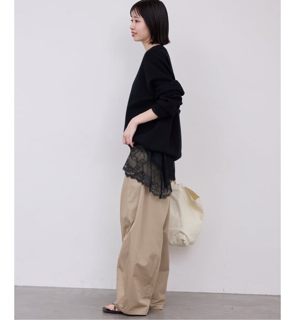 SLOBE IENA「《WEB限定/追加6》レースコンビカットソー」|Tシャツ・カットソー|