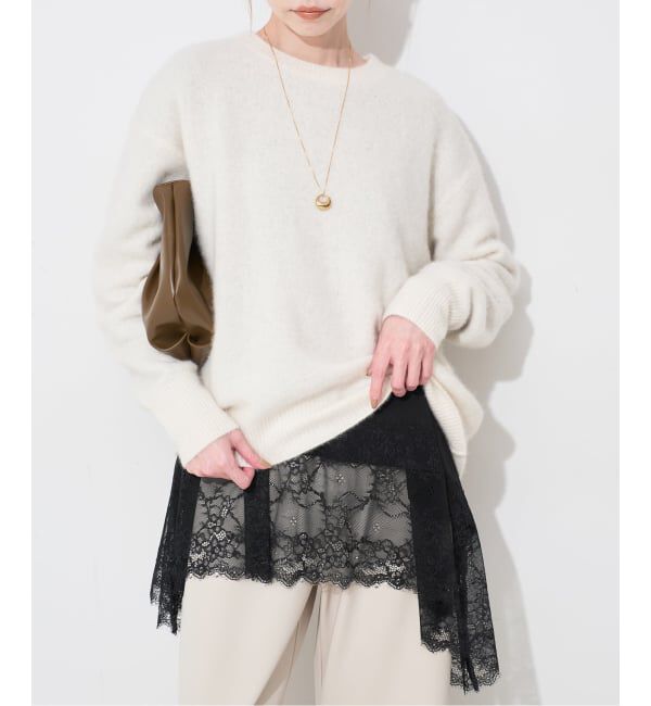 SLOBE IENA「《WEB限定/追加6》レースコンビカットソー」|Tシャツ・カットソー|