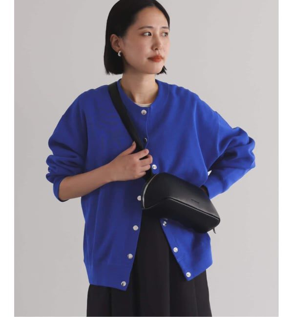 SLOBE IENA「《追加2》ダブルフェイスジャージースナップカーディガン」|カーディガン|ブルー