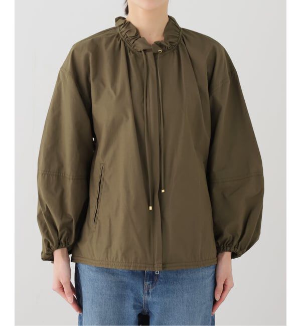 SLOBE IENA「フリルカラーギャザーブルゾン」|その他|カーキ